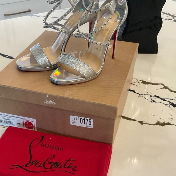 Christian Louboutin Choca Lux sandals, metallic leather, 40 (10) - Picture 1 of 6
